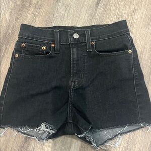Levi's Women's Stretch Denim Black Cotton High Rise Shorts Size 26